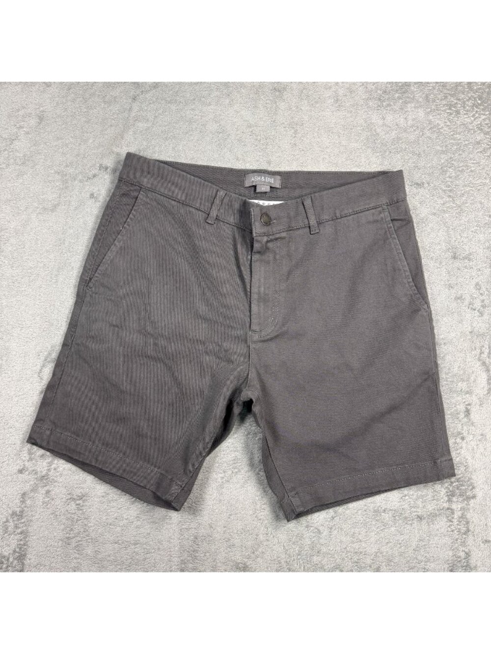 Ash & Erie Shorts Mens 31 Gray Chino Flat Front Office Stretch Golf Casual Prep